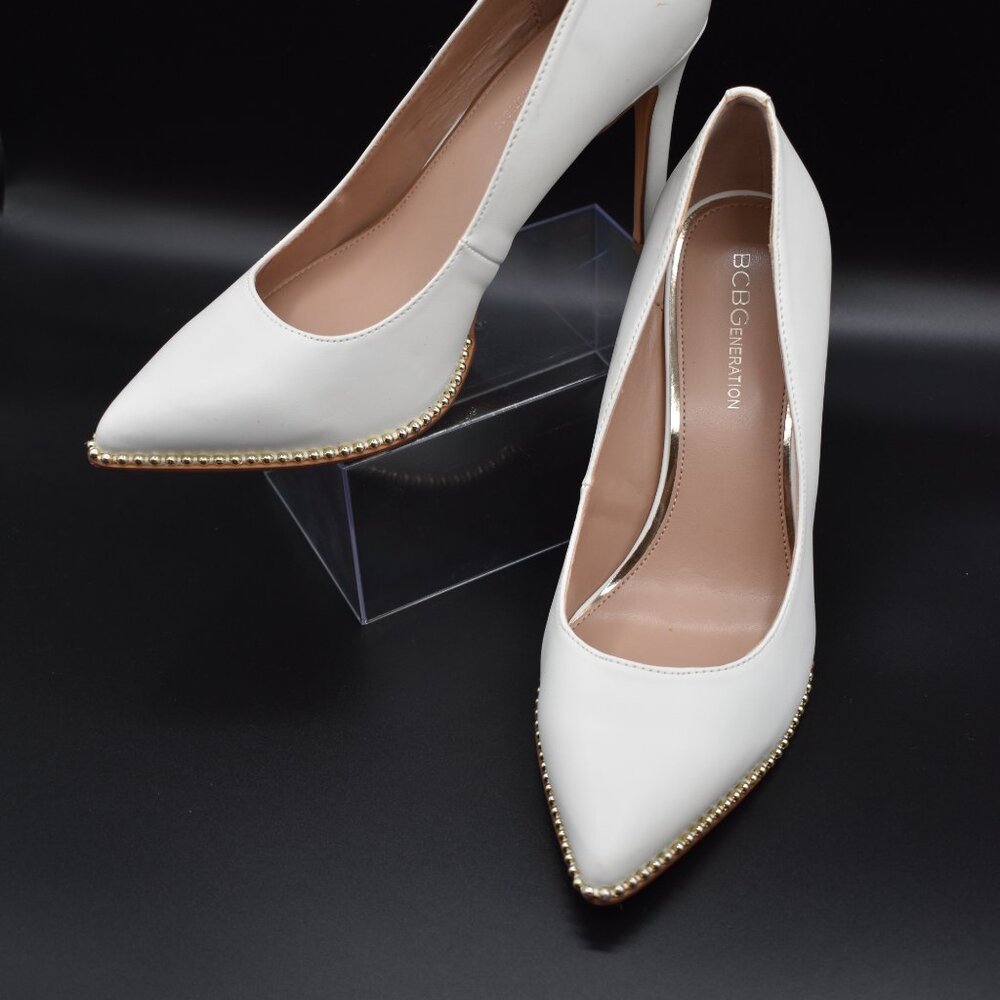 Share BCBGeneration Hawti Pointed-Toe Stiletto Heel with Gold-ball Chain Studs S - Picture 4 of 8